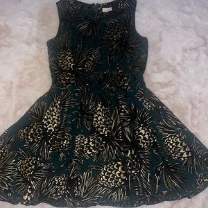 Maison Jules Gold and Green Tropical Dress